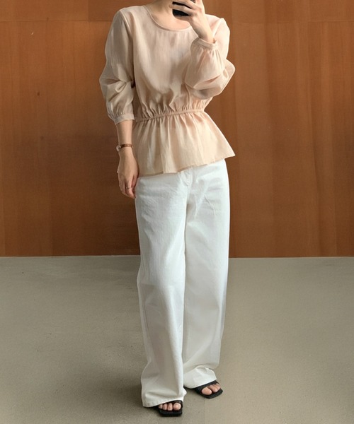 by LEGNA(バイレグナ)の「2wayシアーブラウス(シャツ/ブラウス・レディース・アイボリー/ピンクベージュ・MEDIUM/LARGE)」の9枚目の写真