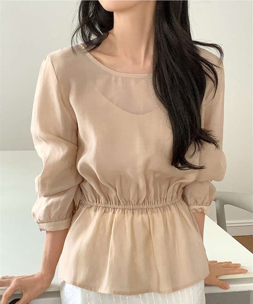 by LEGNA(バイレグナ)の「2wayシアーブラウス(シャツ/ブラウス・レディース・アイボリー/ピンクベージュ・MEDIUM/LARGE)」の3枚目の写真