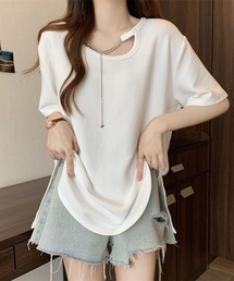 ネックチェーン付きオーバーサイズTシャツ