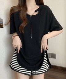 ネックチェーン付きオーバーサイズTシャツ