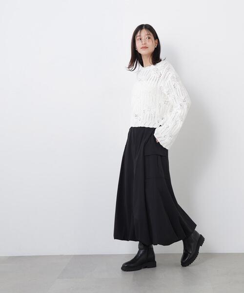 N.（N. Natural Beauty Basic）（エヌエヌナチュラルビューティーベーシック）の「レース柄編みニット（ニット/セーター・レディース・オフホワイト/ブラック/レッド・FREE）」の16枚目の写真