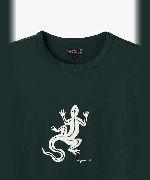 agnes b.（アニエスベー）の「メンズ アイコニック コットン 半袖 Tシャツ "Lezard"（Tシャツ/カットソー・メンズ・グリーン・1/2/3）」の3枚目の写真