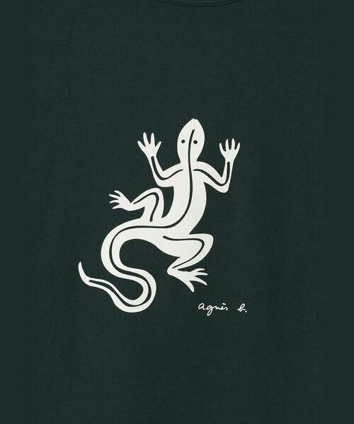 agnes b.（アニエスベー）の「メンズ アイコニック コットン 半袖 Tシャツ "Lezard"（Tシャツ/カットソー・メンズ・グリーン・1/2/3）」の6枚目の写真