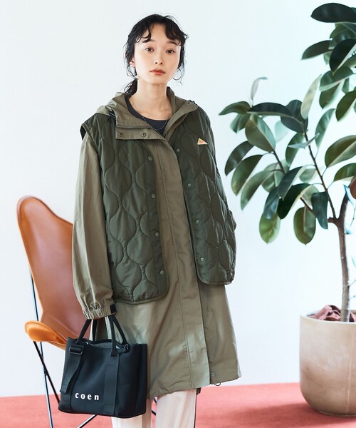 KELTY(ケルティ)の「【好評アウターから新型登場/撥水】KELTY(ケルティ)別注 ザパタ マルチウェイロングジャケット(その他アウター・レディース・オリーブ/ブラック・L/M)」の3枚目の写真