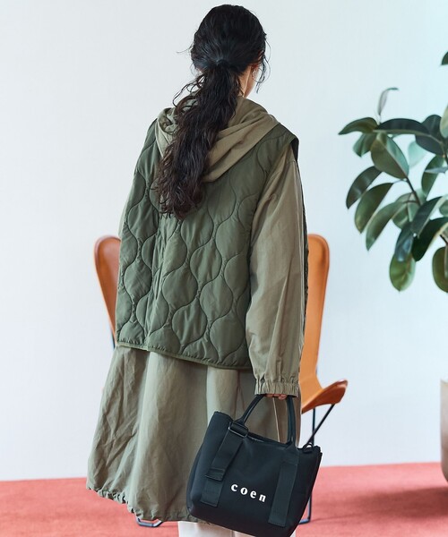 KELTY(ケルティ)の「【好評アウターから新型登場/撥水】KELTY(ケルティ)別注 ザパタ マルチウェイロングジャケット(その他アウター・レディース・オリーブ/ブラック・L/M)」の4枚目の写真