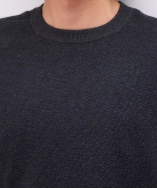 ATON(エイトン)の「ATON (エイトン)COTTON CASHMERE JACQUARD | CREW NECK SWEATER(ニット/セーター・メンズ・チャコールグレー・6/2/4)」の3枚目の写真