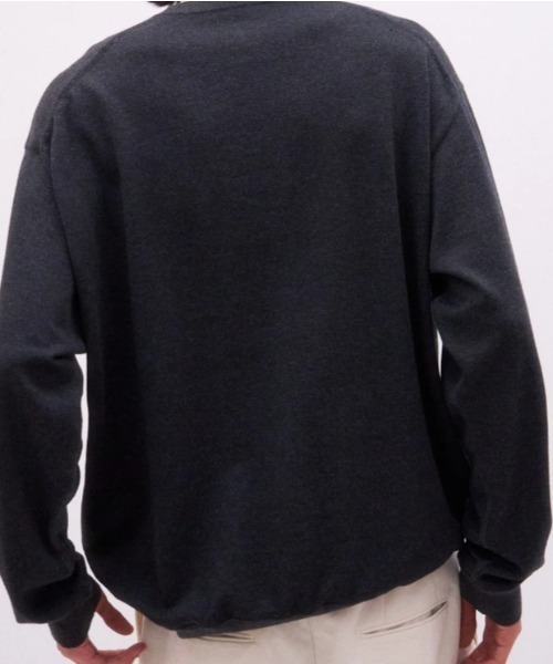 ATON(エイトン)の「ATON (エイトン)COTTON CASHMERE JACQUARD | CREW NECK SWEATER(ニット/セーター・メンズ・チャコールグレー・6/2/4)」の5枚目の写真
