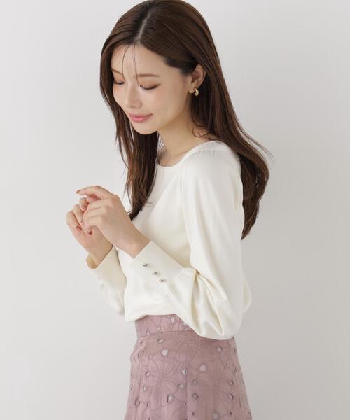PROPORTION BODY DRESSING(プロポーションボディドレッシング)の「パフスリーブ総針トップス / 1216270907(ニット/セーター・レディース・ブラック/ホワイト系その他/ブルー・FREE)」の13枚目の写真