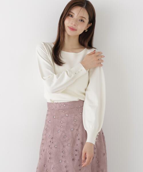 PROPORTION BODY DRESSING(プロポーションボディドレッシング)の「パフスリーブ総針トップス / 1216270907(ニット/セーター・レディース・ブラック/ホワイト系その他/ブルー・FREE)」の14枚目の写真