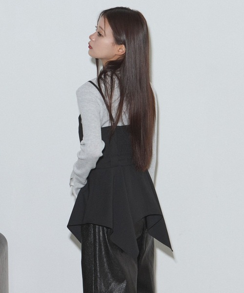 PAGEBOY(ページボーイ)の「リンクセットZIPベルトキャミ【セットアップ対応】(キャミソール・レディース・ブラック/ドット・FREE)」の6枚目の写真