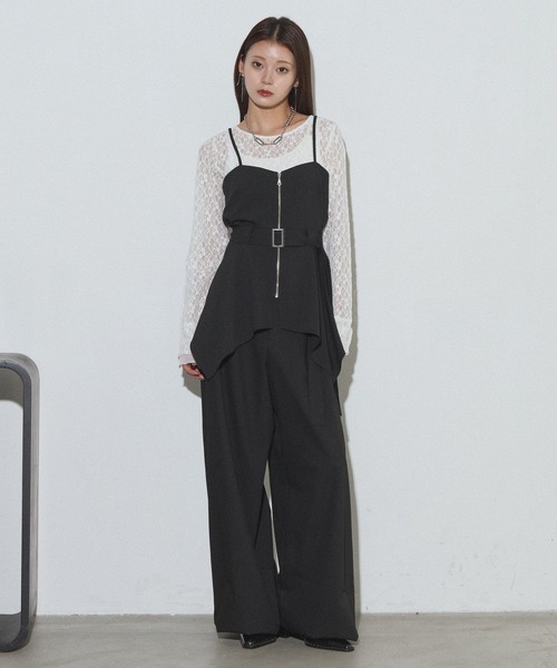 PAGEBOY(ページボーイ)の「リンクセットZIPベルトキャミ【セットアップ対応】(キャミソール・レディース・ブラック/ドット・FREE)」の15枚目の写真