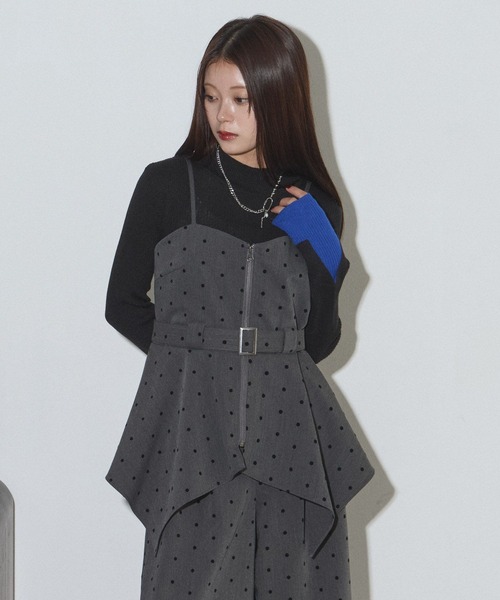 PAGEBOY(ページボーイ)の「リンクセットZIPベルトキャミ【セットアップ対応】(キャミソール・レディース・ブラック/ドット・FREE)」の19枚目の写真