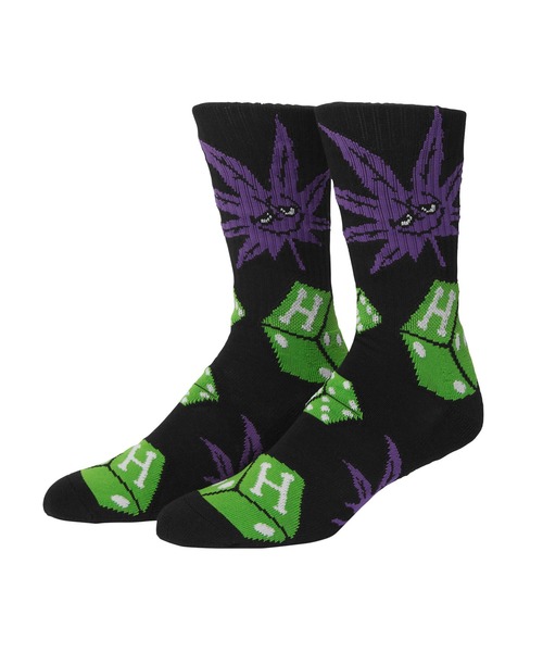 HUF(ハフ)の「DICE BUDDY CREW SOCKS(ソックス/靴下・メンズ・ブラック/ホワイト・O/S)」の2枚目の写真