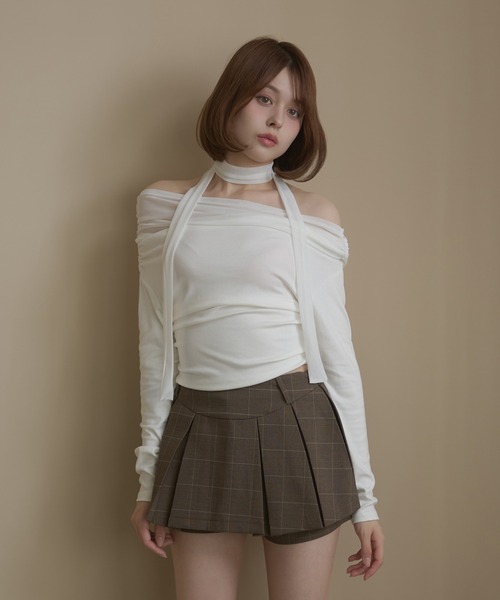 M DOLLY（エムドリー）の「Sheer Chloe tops / シアークロエトップス（Tシャツ/カットソー・レディース・ブラック/アイボリー・FREE）」の9枚目の写真
