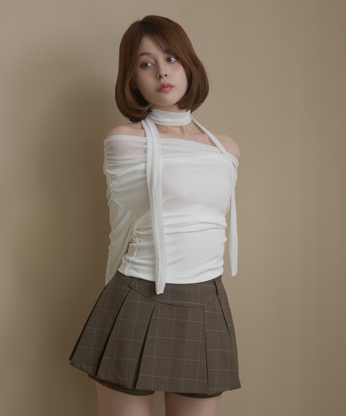 M DOLLY（エムドリー）の「Sheer Chloe tops / シアークロエトップス（Tシャツ/カットソー・レディース・ブラック/アイボリー・FREE）」の11枚目の写真
