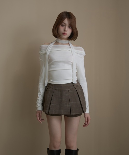 M DOLLY（エムドリー）の「Sheer Chloe tops / シアークロエトップス（Tシャツ/カットソー・レディース・ブラック/アイボリー・FREE）」の12枚目の写真