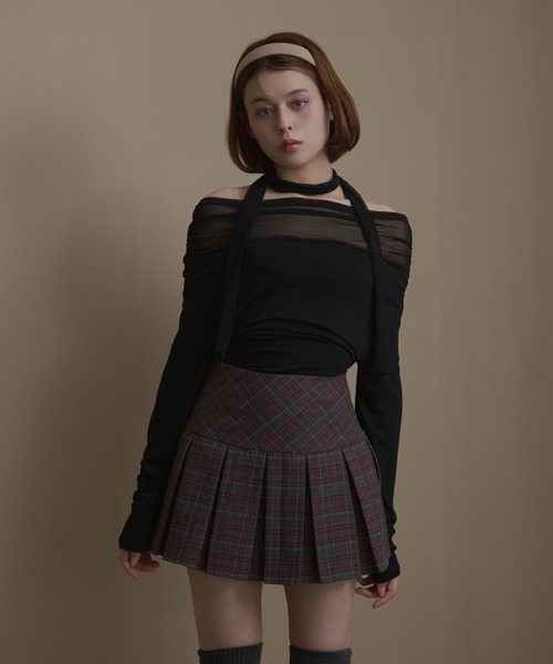 M DOLLY（エムドリー）の「Sheer Chloe tops / シアークロエトップス（Tシャツ/カットソー・レディース・ブラック/アイボリー・FREE）」の4枚目の写真