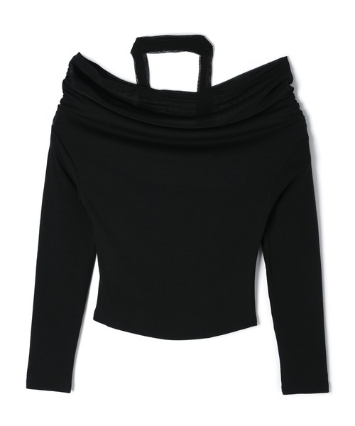 M DOLLY（エムドリー）の「Sheer Chloe tops / シアークロエトップス（Tシャツ/カットソー・レディース・ブラック/アイボリー・FREE）」の8枚目の写真