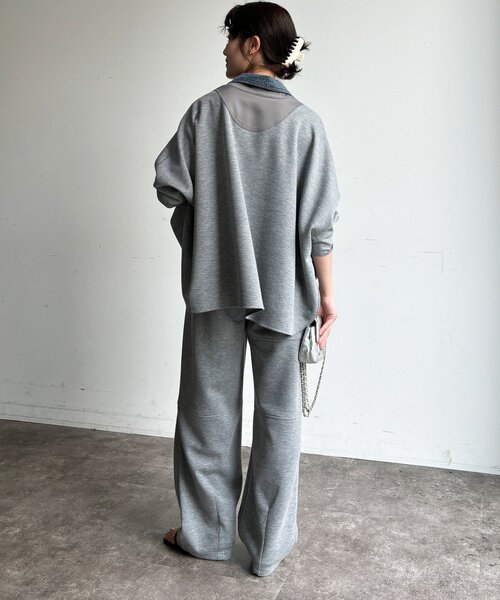 DouDou(ドゥドゥ)の「【WEB限定/セット着用可能】レイヤード風ドルマンスリーブプルオーバー(Tシャツ/カットソー・レディース・ブラック/ベージュ/グレー・FREE)」の20枚目の写真