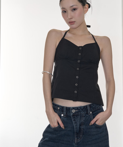 ZIZEMUSEUM（ジゼミュージアム）の「POCKET DETAIL WIDE DENIM PANTS (WASHED DARK BLUE)（デニムパンツ・レディース・その他・LARGE/MEDIUM/SMALL）」の3枚目の写真
