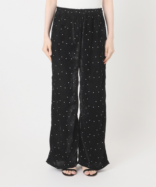Spick & Span(スピックアンドスパン)の「VIAN / ヴィアン スターダストグリッターベルベットイージーワイドパンツ(その他パンツ・レディース・ブラック/ネイビー・38)」の6枚目の写真