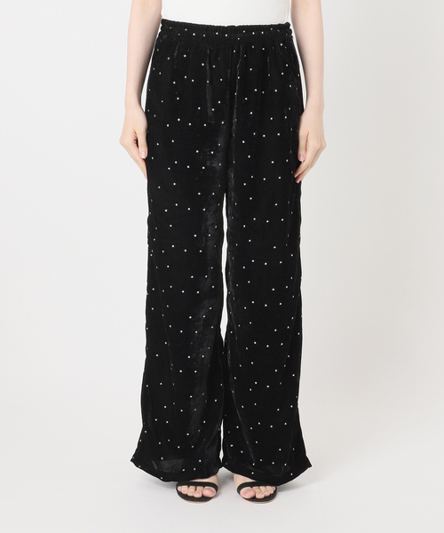Spick & Span(スピックアンドスパン)の「VIAN / ヴィアン スターダストグリッターベルベットイージーワイドパンツ(その他パンツ・レディース・ブラック/ネイビー・38)」の18枚目の写真
