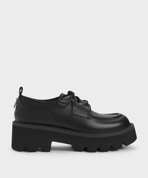 CHARLES & KEITH（チャールズ & キース）の「Griselda グリゼルダ リッジドソール ダービーシューズ（ローファー・レディース・ダークブラウン/ブラック・24.5cm/23.5cm/23cm/22.5cm/25.5cm/25cm）」の4枚目の写真