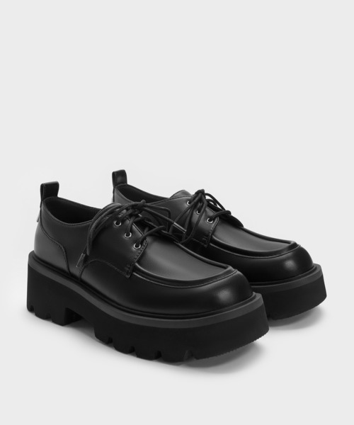 CHARLES & KEITH（チャールズ & キース）の「Griselda グリゼルダ リッジドソール ダービーシューズ（ローファー・レディース・ダークブラウン/ブラック・24.5cm/23.5cm/23cm/22.5cm/25.5cm/25cm）」の5枚目の写真