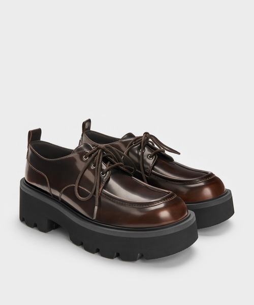 CHARLES & KEITH（チャールズ & キース）の「Griselda グリゼルダ リッジドソール ダービーシューズ（ローファー・レディース・ダークブラウン/ブラック・24.5cm/23.5cm/23cm/22.5cm/25.5cm/25cm）」の14枚目の写真