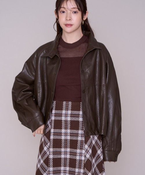 MISCH MASCH(ミッシュマッシュ)の「2026秋冬新作 シアー切替袖リボンニット(ニット/セーター・レディース・ブラウン/アイボリー/グレー・フリ-)」の8枚目の写真