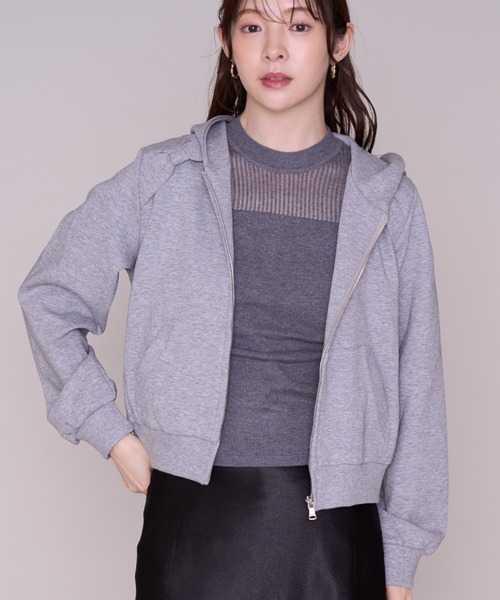 MISCH MASCH(ミッシュマッシュ)の「2026秋冬新作 シアー切替袖リボンニット(ニット/セーター・レディース・ブラウン/アイボリー/グレー・フリ-)」の17枚目の写真