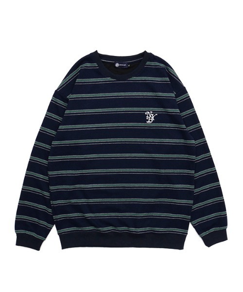 NEW YORK BURST(ニューヨークバースト)の「BORDER CREW KNIT(ニット/セーター・メンズ・ネイビー/バーガンディー/ホワイト・M/XL/L)」の1枚目の写真