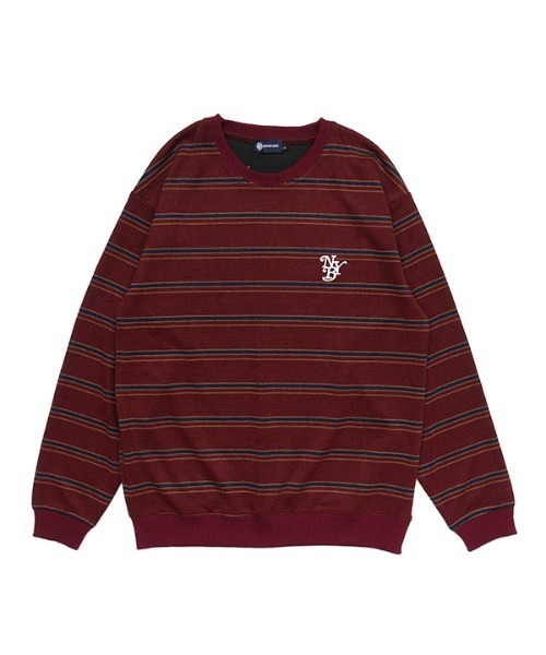 NEW YORK BURST(ニューヨークバースト)の「BORDER CREW KNIT(ニット/セーター・メンズ・ネイビー/バーガンディー/ホワイト・M/XL/L)」の4枚目の写真