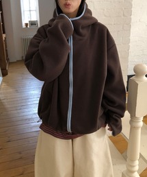 フード付き配色ジャケット
