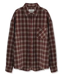 ソレム チェックシャツ BURGUNDY