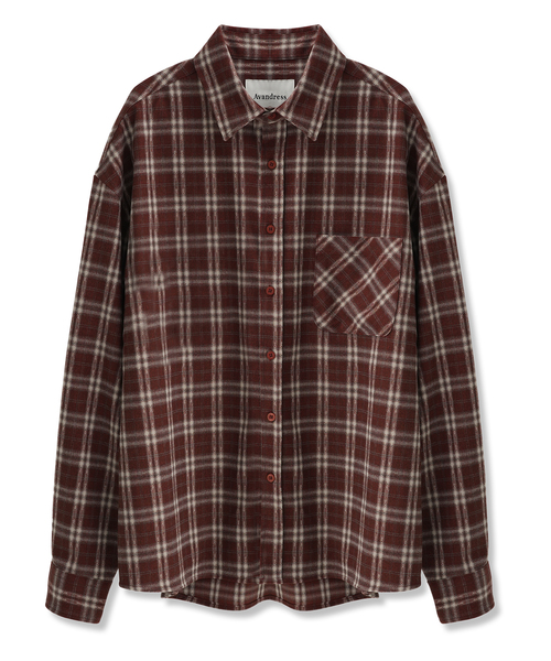 AVANDRESS(アバンドレス )の「ソレム チェックシャツ BURGUNDY(シャツ/ブラウス・レディース・バーガンディー・MEDIUM/LARGE/X-LARGE)」の1枚目の写真