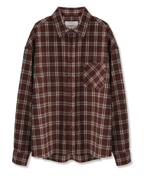 AVANDRESS(アバンドレス )の「ソレム チェックシャツ BURGUNDY(シャツ/ブラウス・レディース・バーガンディー・MEDIUM/LARGE/X-LARGE)」の2枚目の写真