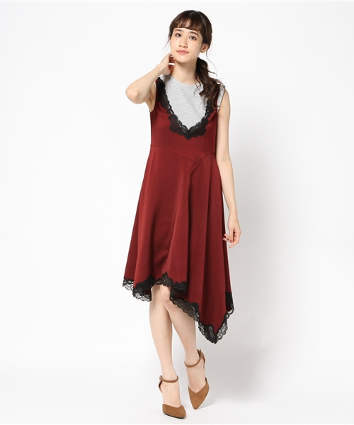 JILL STUART（ジルスチュアート）の「サテンランジェリーワンピース（ワンピース・レディース・ボルドー/ベージュ・2/0）」の15枚目の写真