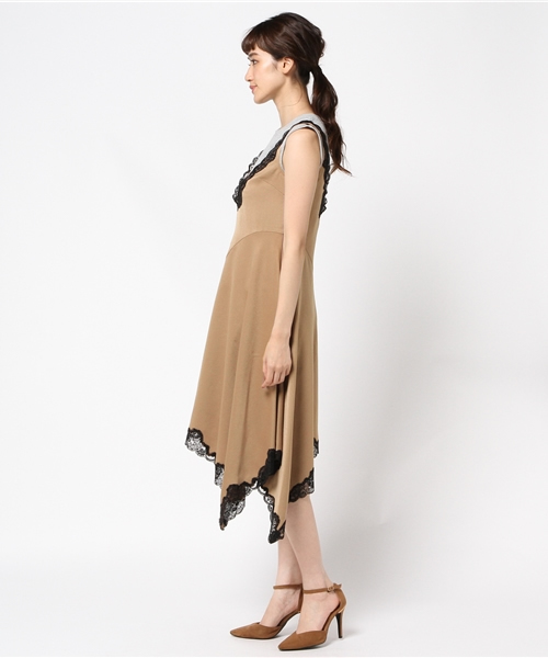 JILL STUART（ジルスチュアート）の「サテンランジェリーワンピース（ワンピース・レディース・ボルドー/ベージュ・2/0）」の4枚目の写真