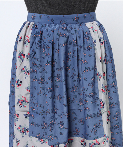 POU DOU DOU（プードゥドゥ）の「フラワー配色パッチワークギャザースカート（スカート・レディース・ブルー/グレー・3）」の8枚目の写真