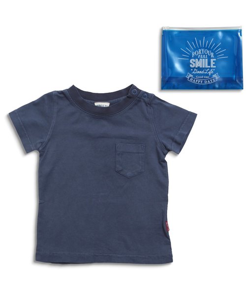 BREEZE(ブリーズ)の「ポーチ付きTシャツ(Tシャツ/カットソー・キッズ・グリーン/ネイビー/オレンジ/チャコール/マスタード・80/130/110/95/90/100/120/140)」の4枚目の写真