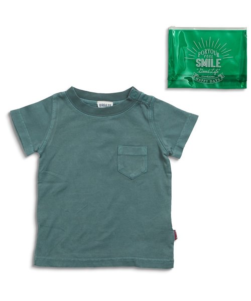 BREEZE(ブリーズ)の「ポーチ付きTシャツ(Tシャツ/カットソー・キッズ・グリーン/ネイビー/オレンジ/チャコール/マスタード・80/130/110/95/90/100/120/140)」の3枚目の写真