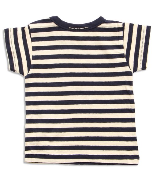 BREEZE（ブリーズ）の「ボーダーポケットＴシャツ（Tシャツ/カットソー・キッズ・ライム/オレンジ/ネイビー・100/120/95/110/140/90/130/80）」の10枚目の写真