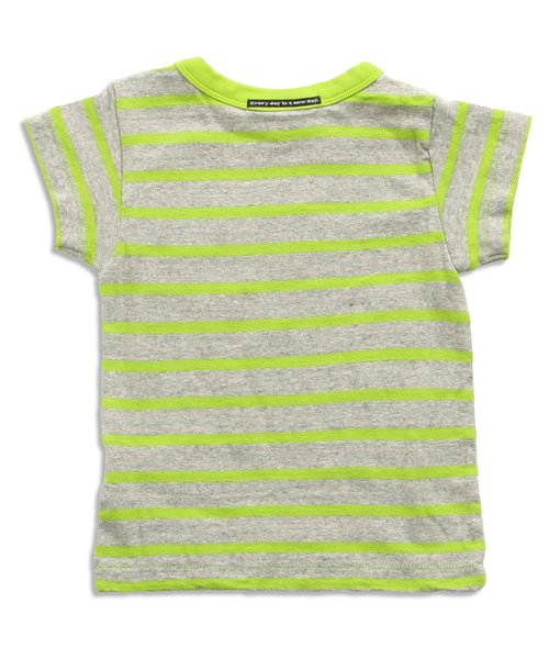 BREEZE（ブリーズ）の「ボーダーポケットＴシャツ（Tシャツ/カットソー・キッズ・ライム/オレンジ/ネイビー・100/120/95/110/140/90/130/80）」の12枚目の写真