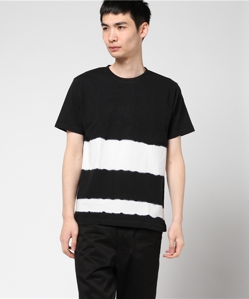 ikka（イッカ）の「タイダイボーダーTシャツ（Tシャツ/カットソー・メンズ・ブラック/スモークグレー/ダークグリーン/マスタード・LARGE/MEDIUM/X-LARGE）」の12枚目の写真