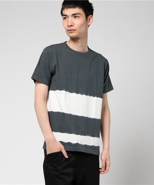 ikka（イッカ）の「タイダイボーダーTシャツ（Tシャツ/カットソー・メンズ・ブラック/スモークグレー/ダークグリーン/マスタード・LARGE/MEDIUM/X-LARGE）」の11枚目の写真