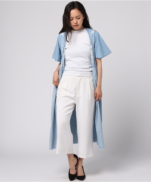 LBC（エルビーシー）の「デニム刺繍ガウン         （ワンピース・レディース・ライトブルー/ブルー・MEDIUM/LARGE）」の13枚目の写真