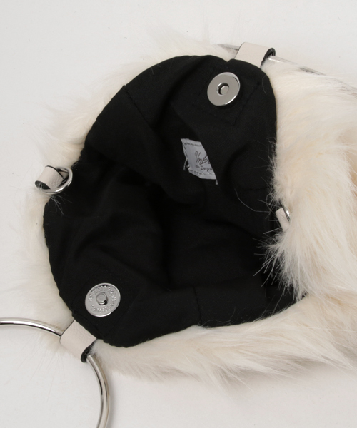 Green　Parks（グリーンパークス）の「・リング×ファー2wayバッグ（ハンドバッグ・レディース・アイボリー/サックスブルー/グレー/オレンジ・FREE）」の10枚目の写真