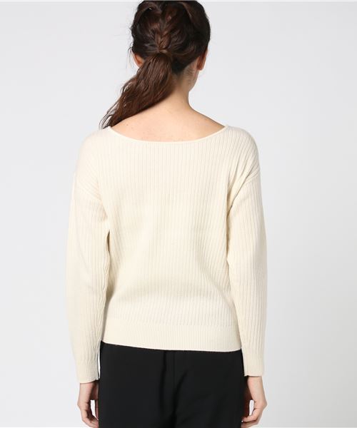 RIVE DROITE（リヴドロワ）の「W/CAワイドリブ2WAYプルオーバー（ニット/セーター・レディース・オフホワイト/その他14/ネイビー・FREE）」の5枚目の写真