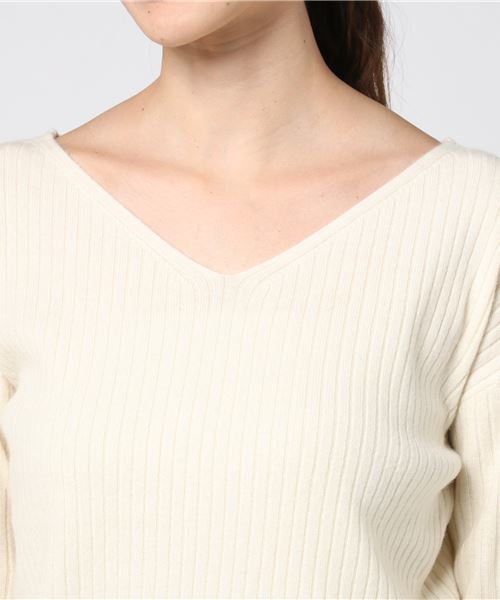 RIVE DROITE（リヴドロワ）の「W/CAワイドリブ2WAYプルオーバー（ニット/セーター・レディース・オフホワイト/その他14/ネイビー・FREE）」の6枚目の写真